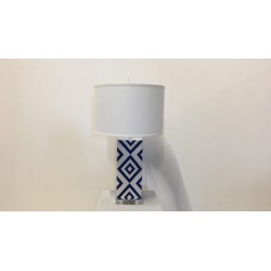 Tischleuchte weiß / blau, H 68 cm