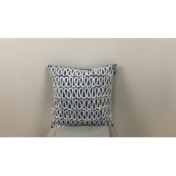 Zierkissen blau / weiß, 40 cm x 40 cm